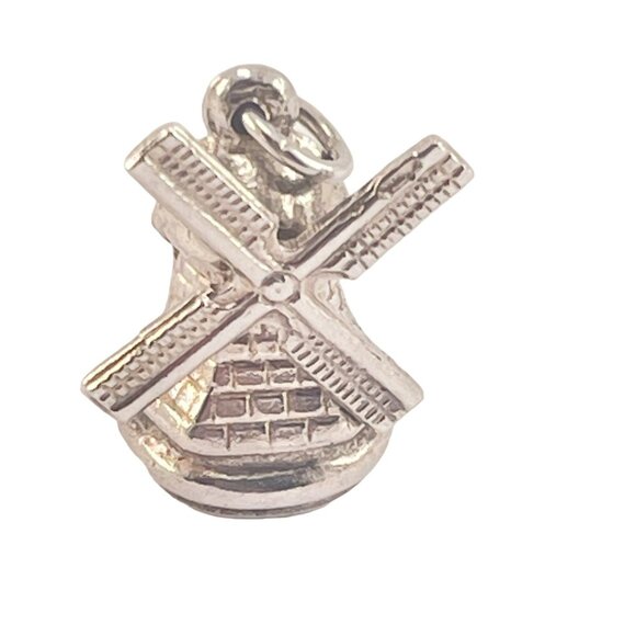 Sterling Silver Mechanical Windmill Charm Sterling Silver Vintage - Picture 5 of 7